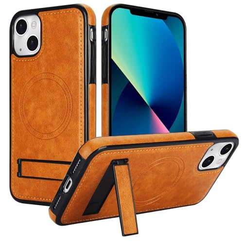 Coque pour iPhone 14 Plus 6,7 Pouces Étui Cuir PU Antichoc Portefeuille MagSafe