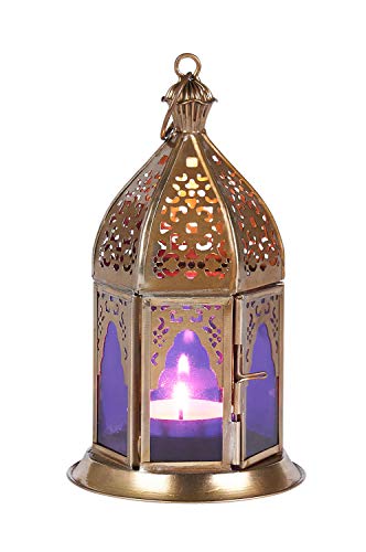 Orientalische Laternen 4 Set Laterne Basem bunt 16cm | 4x Orientalisches Windlicht aus Metall & Glas in 4 Farben… – Bild 7