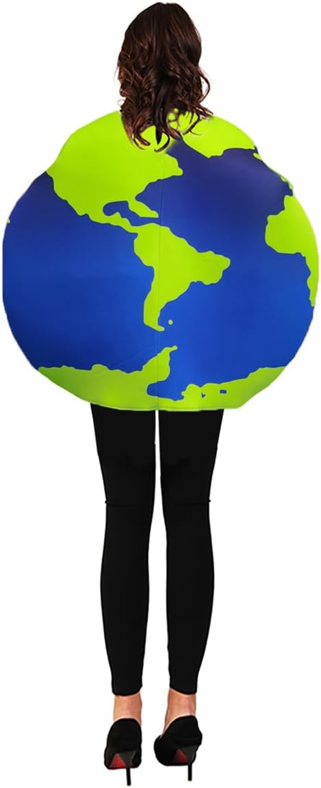 PGOND Planet Earth Globe Costume, Adult World Map Outfit, Blue and Green - Image 6