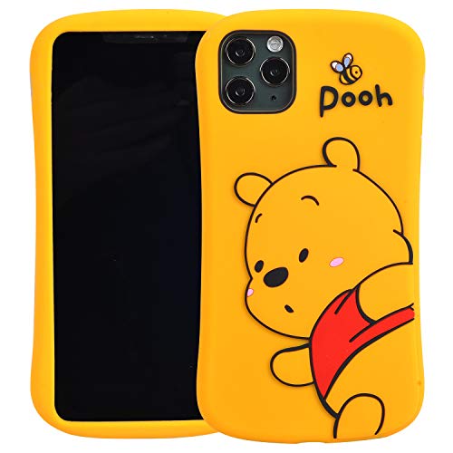 Cartoon Case for iPhone 12 / iPhone 12 Pro 6.1",Phenix-Color 3D Cute Soft Silicone Rubber Protective Gel Back Cover for Kids Girls (Winnie The Pooh, iPhone 12 / iPhone 12 Pro 6.1")