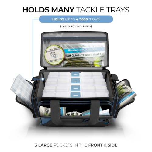 Image of Reaction Tackle Big Fishing Tackle Bag - Large Clear Pockets - Fishing Gear Storage