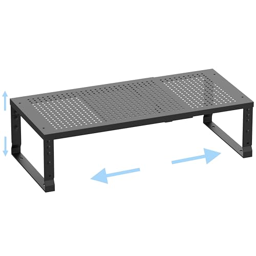 Image of Expandable Adjustable Stackable Kitchen Organizer,Pantry Storage Shelves Racks,for cabinets Shelf, Kitchens, countertops, bathrooms,RV(1Pack /Black,Medium)