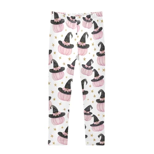 senya Girls Printed Leggings Yoga Pants Pumpkin Star Magic Hat Pattern for Kids in 4t to 10 Years, 4T