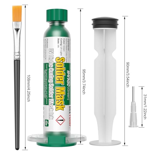 BEEYUIHF Pasta de solda de cura UV verde, tinta de máscara de solda de cura UV de seringa de 10 ml p