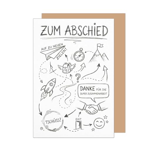Edition Seidel Premium Glückwunschkarte zum Abschied mit Umschlag. Abschiedskarte Karte Grußkarte Spruch Sprüche Ruhestand Job Jobwechsel Tschüss Arbeit neue Ziele Kollegen Mann Frau (AS201 SW026)