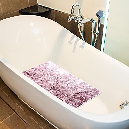 Tapis de douche antidérapant baignoire lavable machine ventouses rose - 6