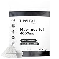 Myo Inositol 4000 mg. Pack de 600 g. para 5 meses de tratamiento. Regulador hormonal 100% Vegano. Myo-Inositol para ayudar frente al SOP o PCOS. Fabricado en España por HIVITAL