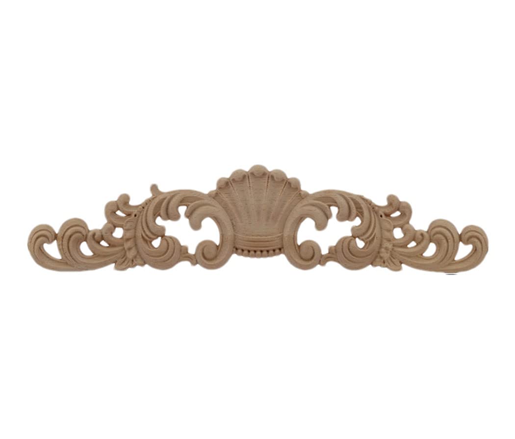 Moulures en bois sculpté Haitpant ornements floraux en hévéa massif pour décoration