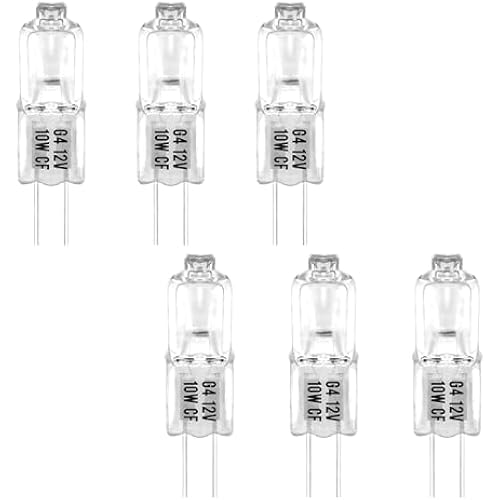 6-Pack G4 Halogen Oven Light Bulbs 10W 12V, Compatible with Dacor 86364 86573 8-6573 DE81-05142A, Replacement Halogen Bulb for Electric Oven, Range, Stove and Microwave Oven