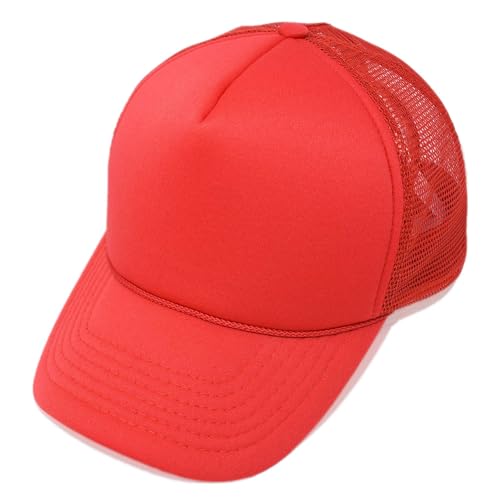 Image of Trucker Hat Mesh Cap Solid Colors Lightweight with Adjustable Strap Small Braid