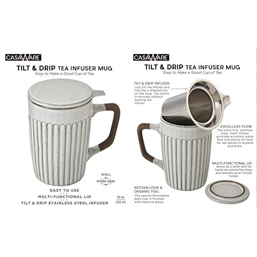 Taza infusora para té casaWare 18 oz grieta piedra miniatura 4