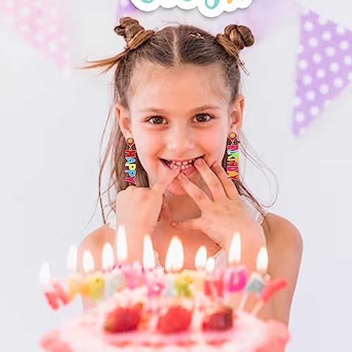 21 Pairs Birthday Earrings For Women Statement Candy Cake Stud Earrings Happy Birthday Dangle Earrings Birthday Gifts Party Favors (Set 1) #TOP2