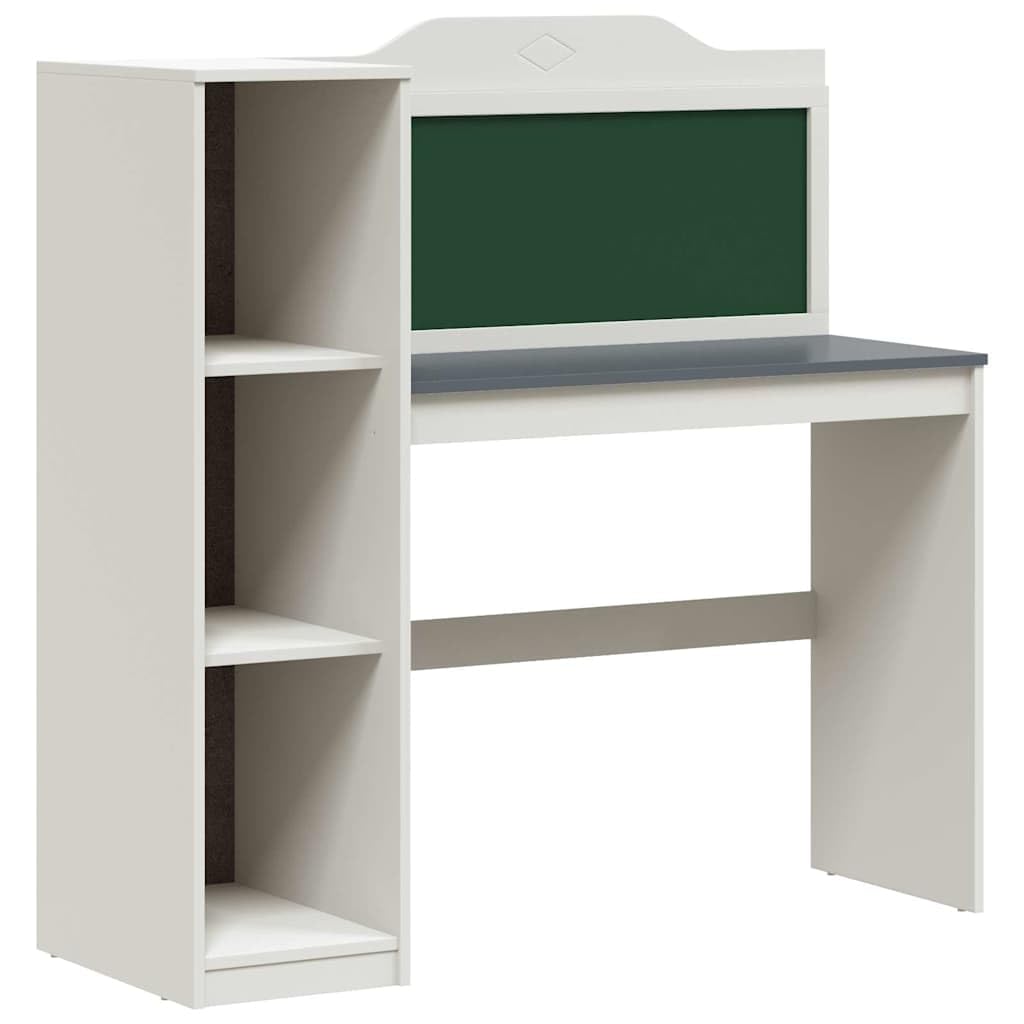 Scrivania con Lavagna Scrivibile e Scaffale, 120x45x118,5 cm | Tavolo da lavoro per studio e camera con piano lavagna interattivo e ripiani portaoggetti.
