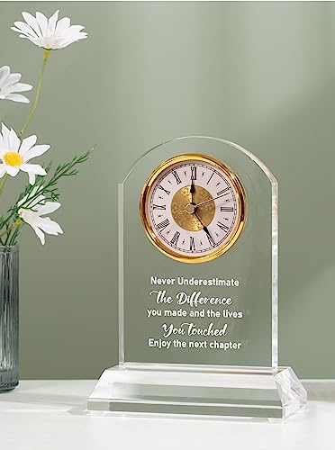 DEEWISH Retirement Gift for Women Men Quartz Desk Clock Plaque Gifts Coworker Gifts Going Away Gift Leaving Gifts Congratulations Retired Gifts for Boss Leader Friends Teacher - Image 2
