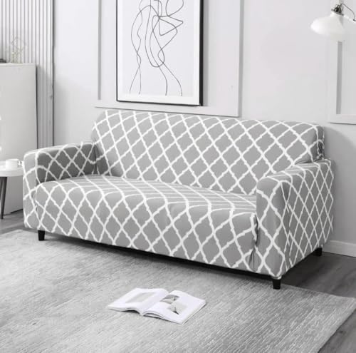 Image of HK 3 Seater Universal Elastic Sofa Cover | 360 Fully Covered Anti-Slip Washable Couch Cover Protector | 140 GSM Stretch Fit Polyester + Spandex Slipcover (180-230cm /SC-001-03)