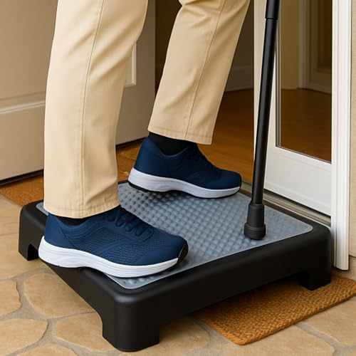 ASAB Half Step Stool Durable Plastic Outdoor Step with Non-slip Surface Bath Step Portable & Easy to Store Doorstep Stool for Elderly and Disabled for Doorways Doorstep & Bathroom