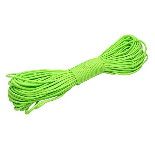 FUNSPORTING Cuerda Paracord 550 Tipo III - Cuerda de Paracaídas de 31 Metros, 4 mm (Neón Verde)
