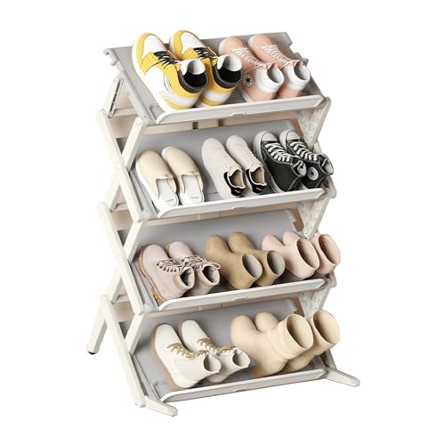 Zapatero plegable simple para organizar calzado deportivo y botines en pasillos estrechos 2