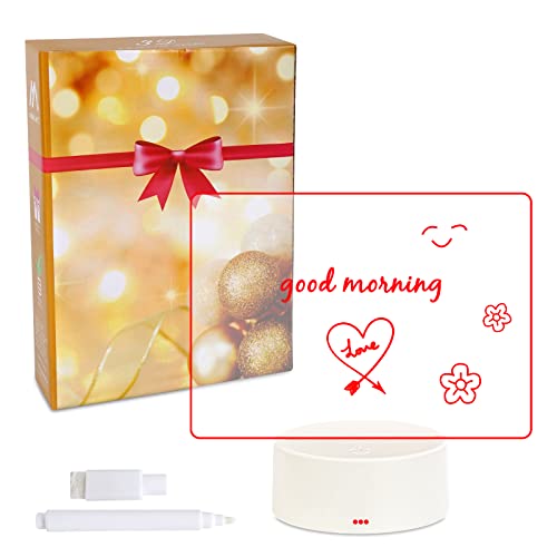 Zwinnird Acrylic Dry Erase Board With Light,Usb And Aa Battery Dual Power Mode. 7.2 X 5.2 Inch Acrylic Whiteboard, With 9 Lighting Modes, Suitable For Home, School, Office. #TOP29