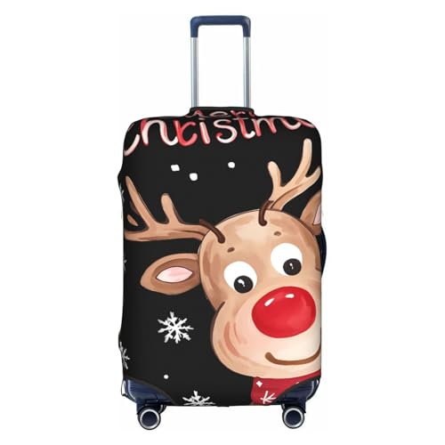 Travel Luggage Cover Merry Christmas Deer Fashion Washable Baggage Suitcase Protector Fit For Luggage X-Large - Main Image