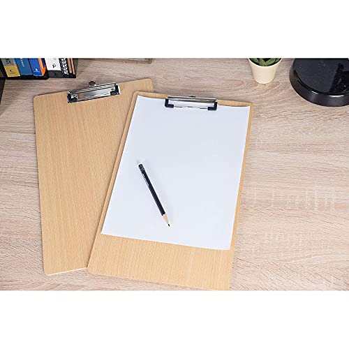 Juvale-Wooden-Clipboards-with-Low-Profile-Clip-for-Classroom-and-Office-9-x-15-in-6-Pack