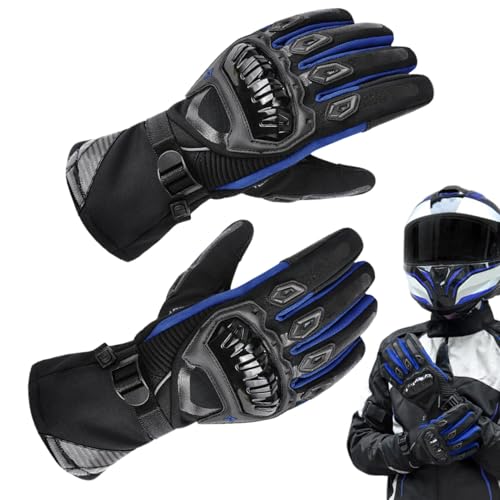 Guantes de motocicleta para hombre y mujer, guantes impermeables de dedo completo, compatibles con pantalla táctil, para carreras de carretera, ciclismo, escalada y entrenamientos al aire libre