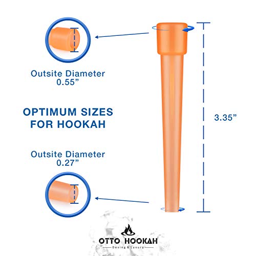 Premium Hookah Tips, 3.4", Soft Neon Colors, 50 Long Type Hookah Tips Disposable, Individually Wrapped Mouth Tips For Hookah Hose, Plastic Hookah Accessories #TOP2