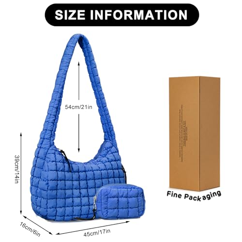 Image of GASSDA Puffer Tote Bag for Women Large Quilted Puffy Lightweight Carryall Crossbody Tote Bag for Women