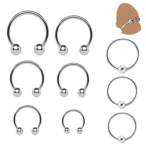 BDSMAGE 9 PCS Anneaux de Pénis en Acier Inoxydable, Bondage du Pénis Anneaux Péniens Prolonger le Temps D'éjaculation Jouets Sexuels pour Homme