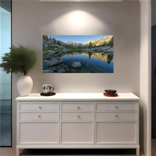 Calcomanías de pared montañas y lagos autoadhesivas de 120x80 cm para salón y oficina 3
