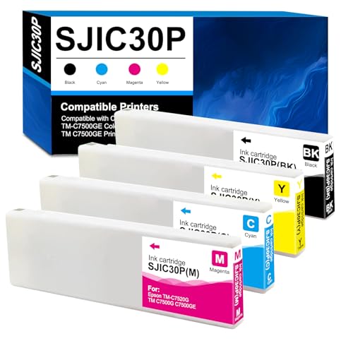 Cartouches d'encre SJIC30P pour Epson Colorworks TM-C7500GE - Pack BK CMY