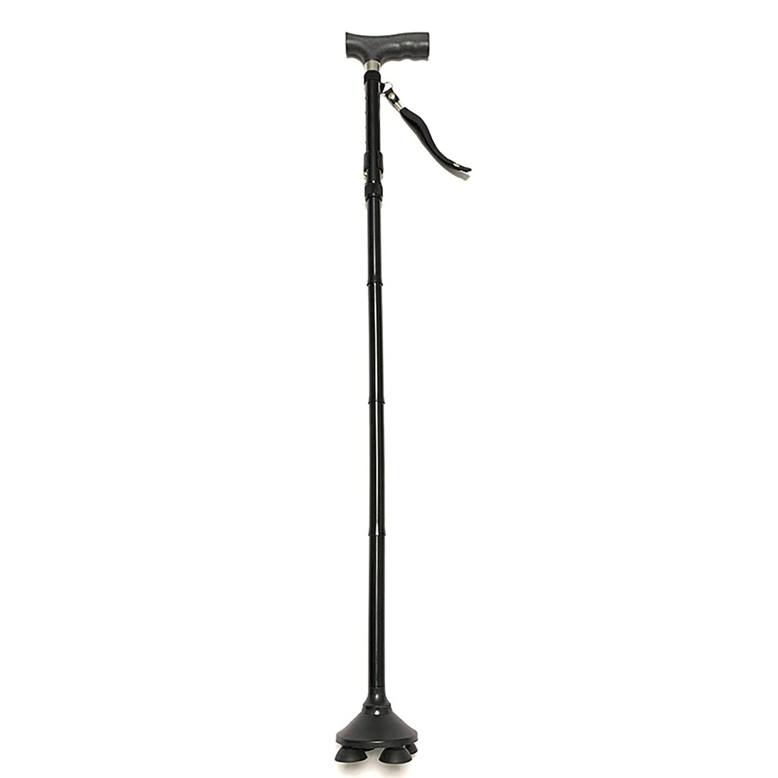 Stampelle pieghevoli a 4 sezioni piccole a quattro gambe in lega di alluminio Stampelle per anziani Canna multifunzionale regolabile Lucky Star