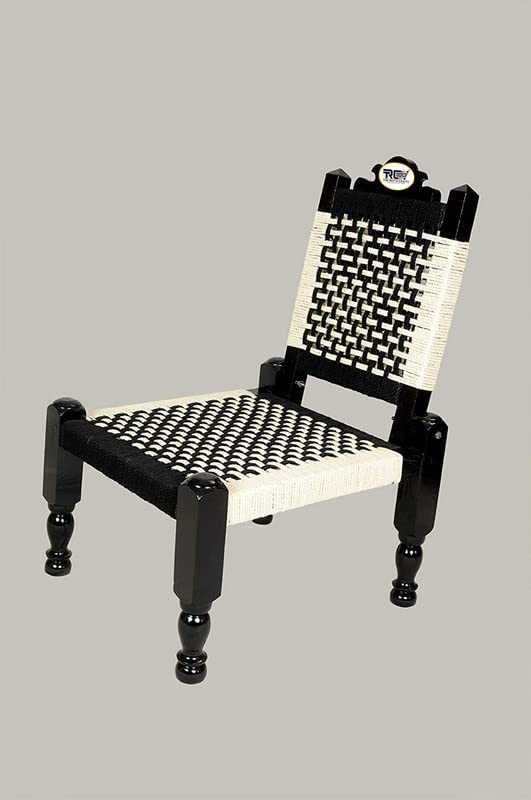 THE ROYAL CRAFTS Traditional handicrafts 15 inch Wooden Folding Chair khatli bajot Stool mudda pidda charpai 1