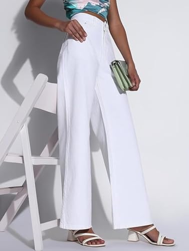Image of ADBUCKS Wide Leg Jeans for Women | Jeans Pant for Women | High Rise Jean I