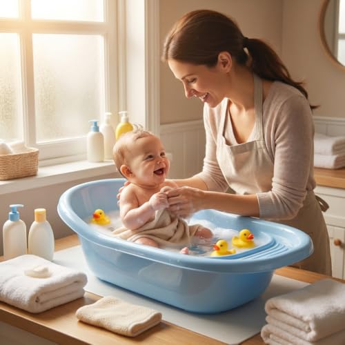 Banheira Para Bebê 20 Litros Sólida Resistente Infantil Anatômica (Azul)
