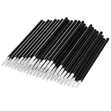 YBEATY 100 PCS Disposable Makeup Lip BrushesBlack Lipstick Applicator Wands Own Cookie Paint Brushes Paint Mini Nail Polish Brush Tool Kits Tool for Coloring Packaging Bags Cupcakes Cookie