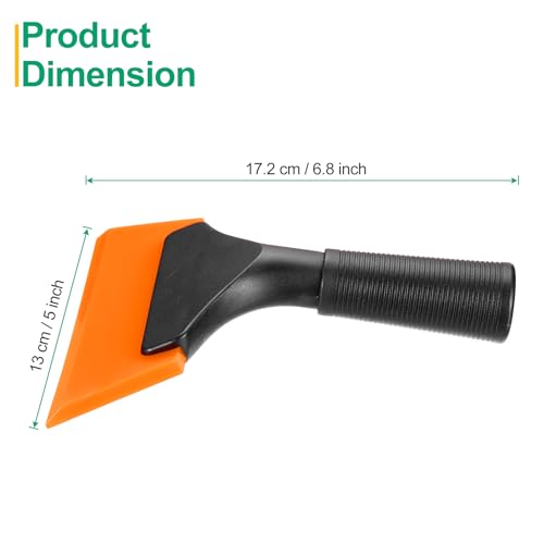 Image of uxcell 2Pcs 5 Inch Shower Squeegee for Glass Doors, All-Purpose Bath Squeegee with Handle for Bathroom Window Mirror Car Glass, Orange