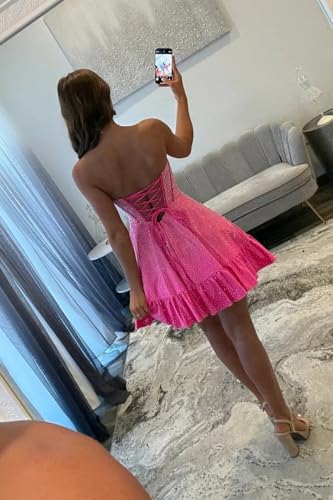 Sparkly Beaded Short Homecoming Dresses for Teens Corset Mini A Line Prom Party Gown A Line2
