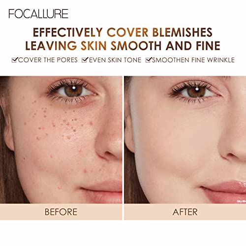 Focallure Covermax Cushion Foundation, Full Coverage Foundation Makeup With Matte Finish, Natural Cover Makeup Base And Fixer, Long-Lasting & Hydration, 03 Warm #TOP1