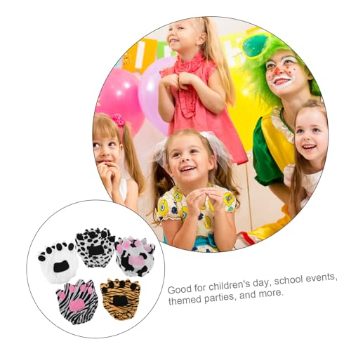 5Pairs Cute Animal Cosplay Fingerless Gloves for Adorable Paw Mittens for Themed Parties School Events and Day Celebrations Fun and Safe Costume Accessories3