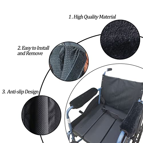 Easy-You Pair Wheelchair Armrest Covers (Black) Armrest Cushion Pad For Wheelchair Soft Wheelchair Accessories, 100 Count #TOP4