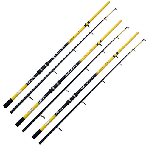 Lineaeffe VIGOR 2 BEACH CASTER 12FT SEA SURF BEACH FISHING ROD BLACK AND YELLOW