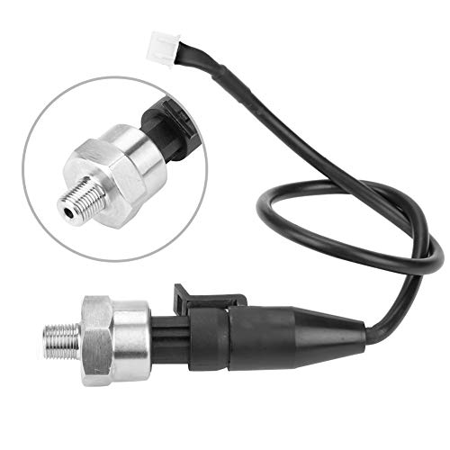 Transductor de Presión, 1pcs Rosca NPT de 1/8 Pulgadas de Acero Inoxidable con Cable, Sensor de Transmisión para Aceite Combustible Aire Gas(100 PSI)