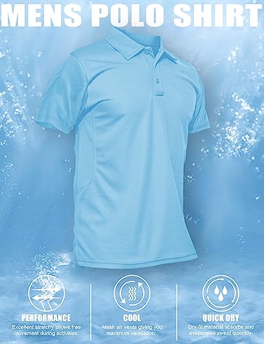 image for MAGCOMSEN Mens Tactical Polo Shirts - Quick Dry Short Sleeve Golf & Wo