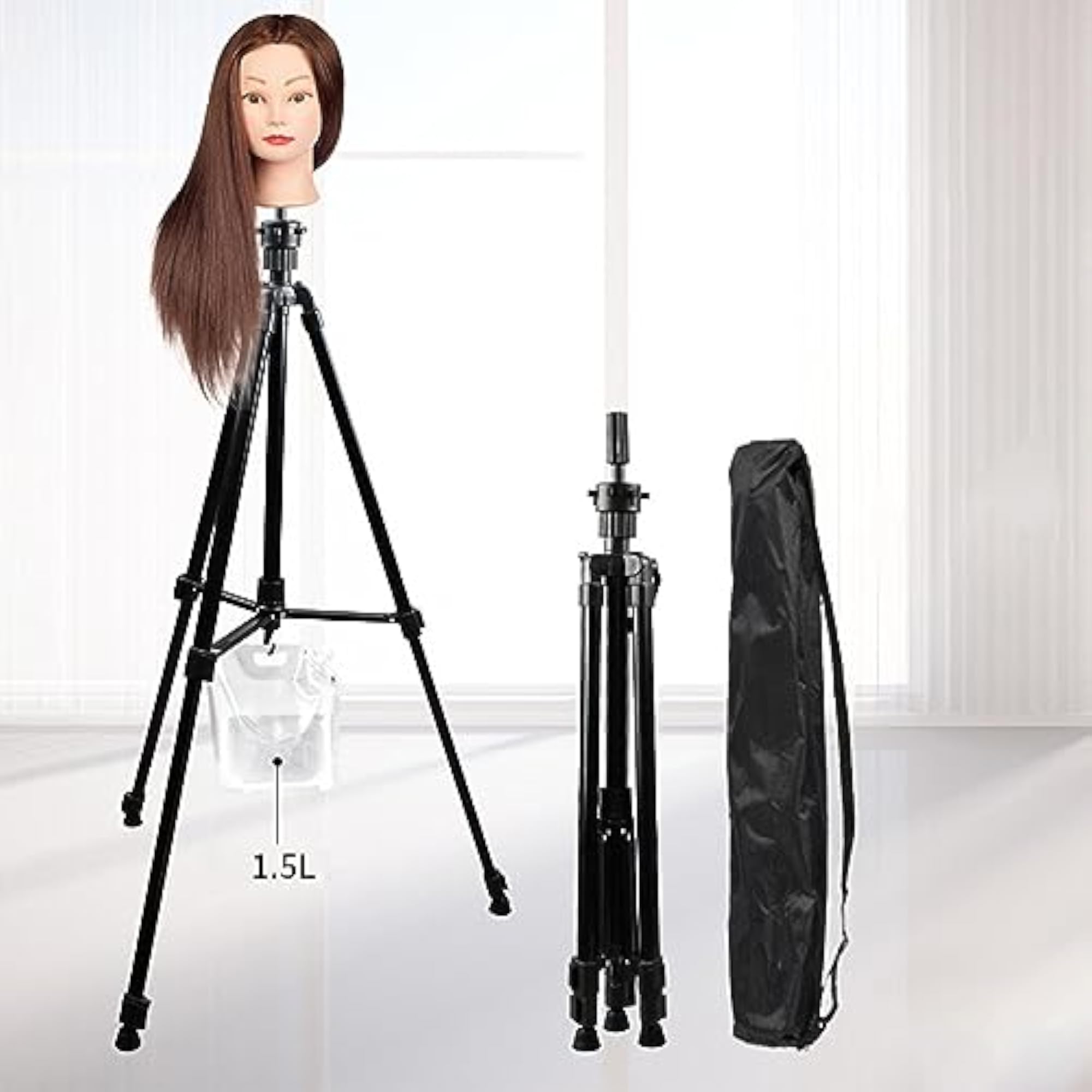 Wig Head Stand Tripod for Styling Hair Extensions