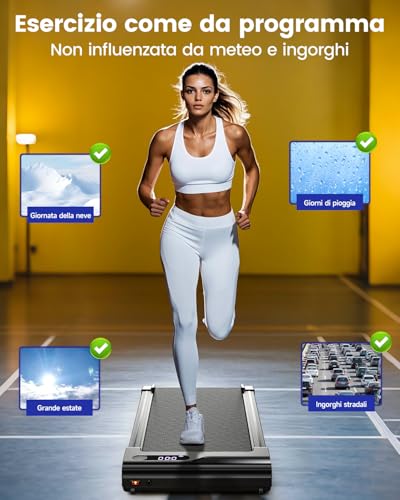 Zeporix Tapis Roulant Elettrico -Tapis Roulant salvaspazio, Tapirulan da Casa Mini Walking Pad Portatile per Camminata e Corsa con 4 modalità di velocità, Telecomando e Display LED - Immagine 5