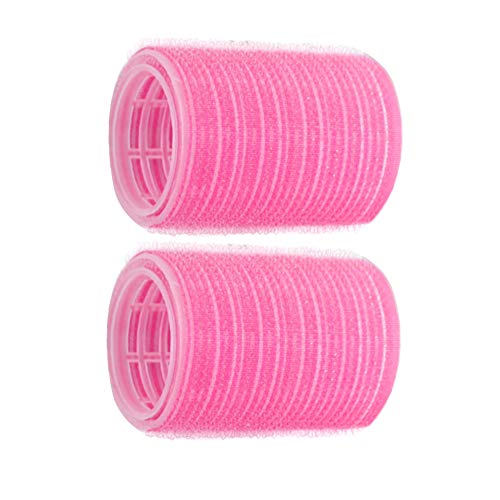 Grey990 2Pcs Hair Curlers Double Layer Hair Roller Self Grip Cling Salon Curler Hairdressing Tool Pink