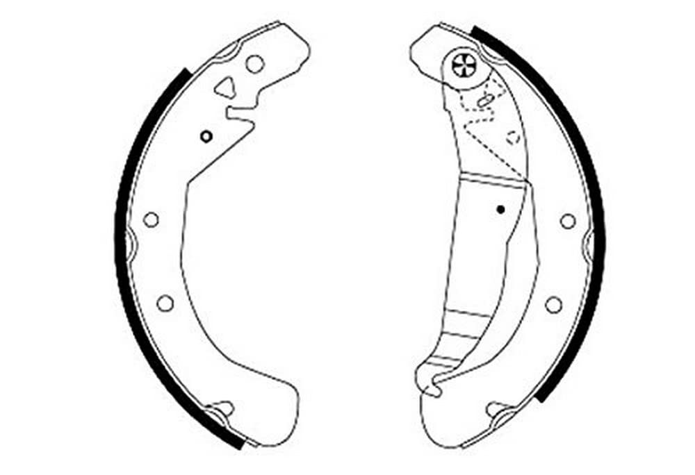 HELLA 8DB 355 001-631 Brake Shoe Set - H8945 - Brake System: Lucas - for e.g. OPEL / VAUXHALL