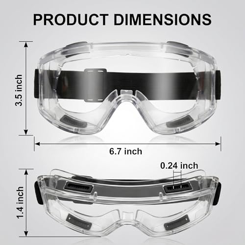 GOL-SIV Anti Fog Safety Goggles, ANSI Z87.1 Lab Goggles Over Glasses, Eye Protection with Panoramic Lens & Adjustable Strap For Men And Women（6-Pack） by GOL-SIV - Used condition - Image 3