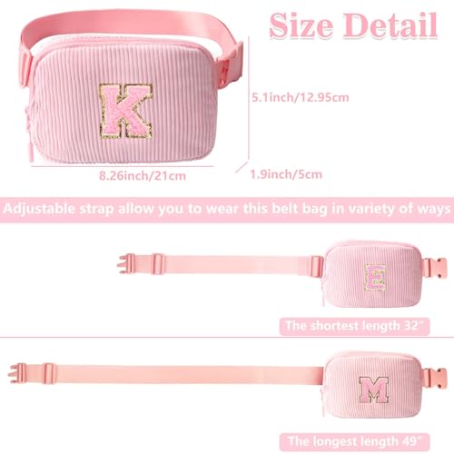 Image of Birthday Gifts for Teenager Girls Kids - Personalized Belt Bag for Girls Women Fashion Waist Packs Trendy Travel Fanny Pack Crossbody Bags with with Initial Letter Patch Cute Stuff S
